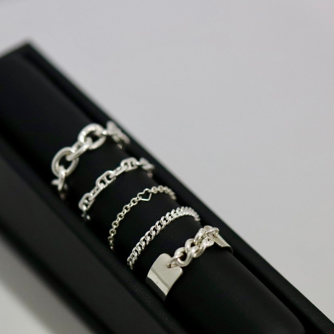 Anchor Chain Ring in Sterling Silver