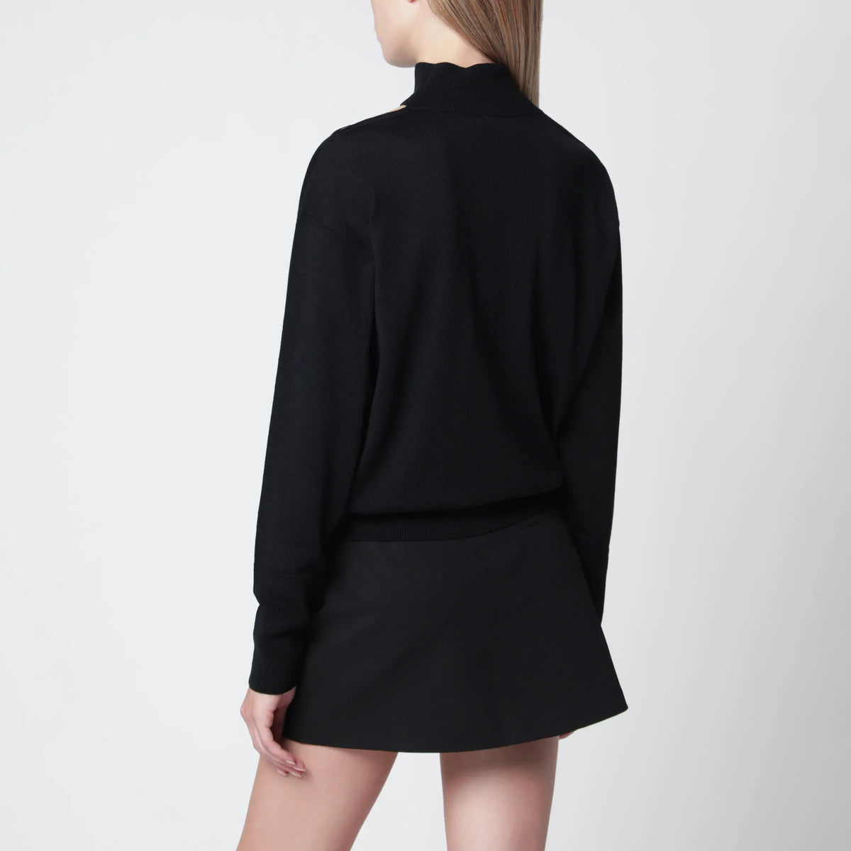 Courrèges - Black merino wool turtleneck sweater