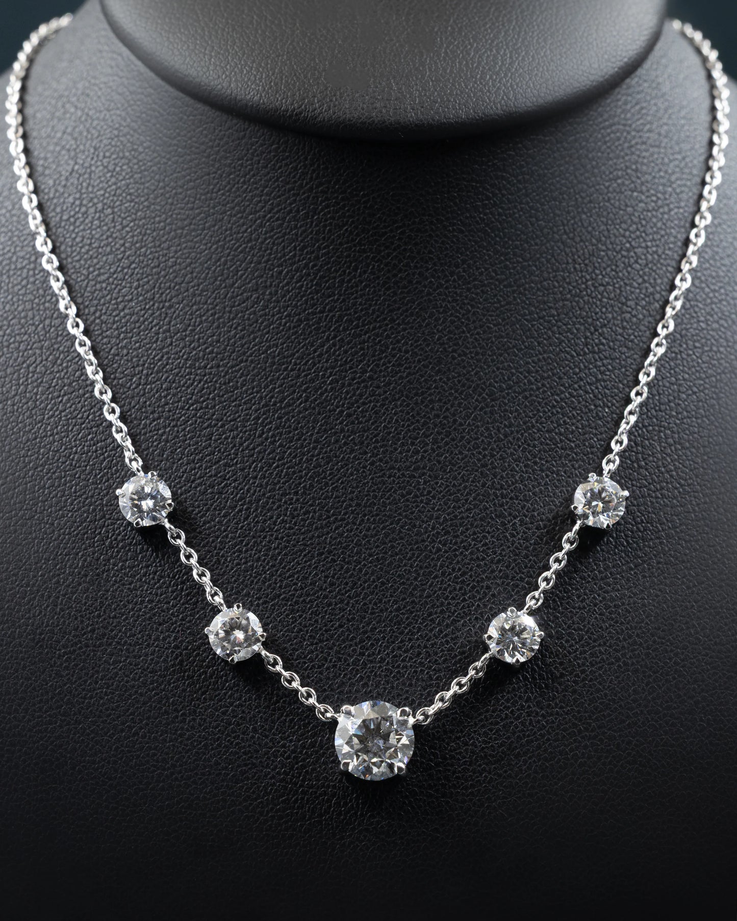 3.83 CTW Round CVD Lab-Grown Diamond Station Necklace