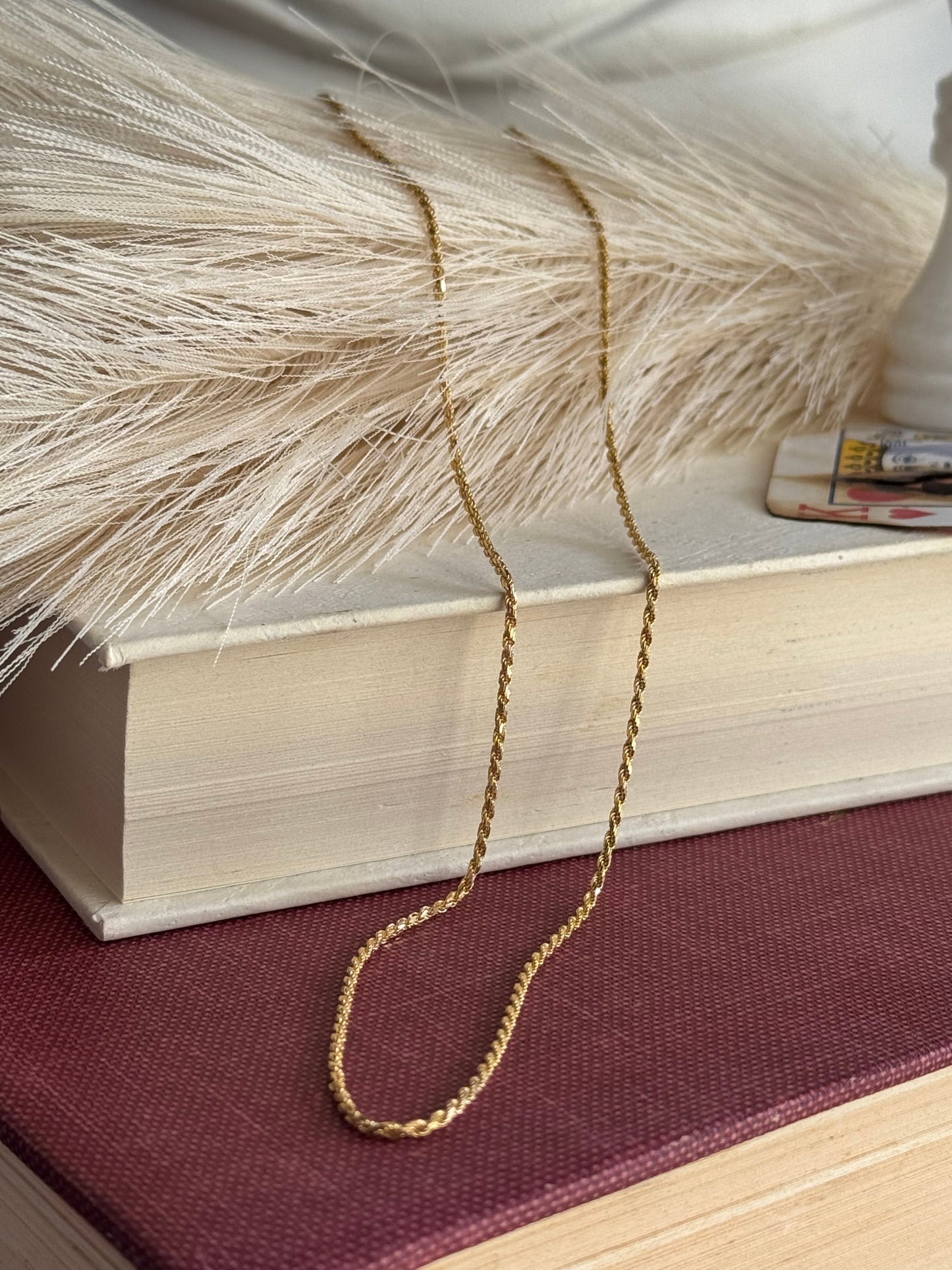 Estate 14k Diamond Cut Yellow Gold Rope Chain