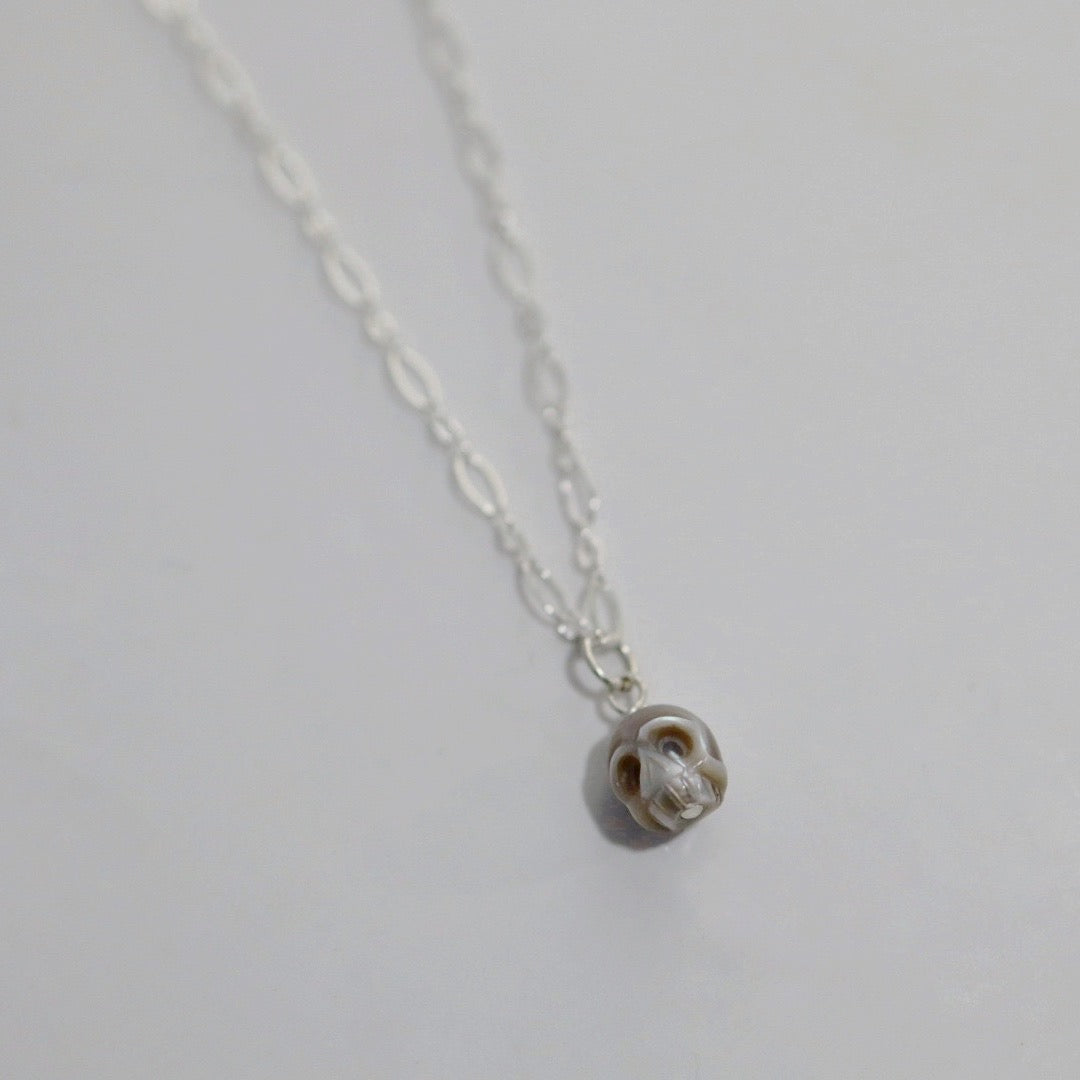 Skull Pearl Layering Necklace - Choose Your Metal / READY TO SHIP