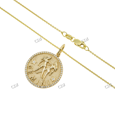 VVS Moissanite Silver Round Pendant for Women Necklace