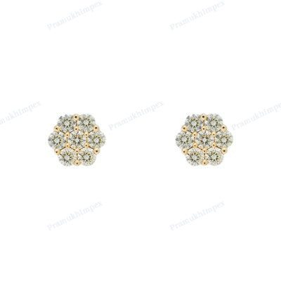 Yellow Gold Plated Moissanite Diamond Regular Earring