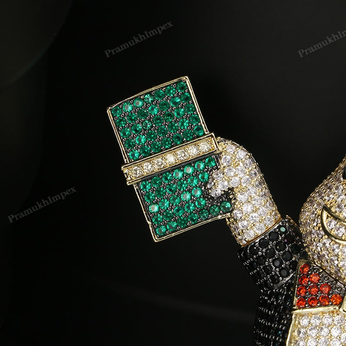 Moissanite Multi-Color Richie Rich Money Bag Pendant