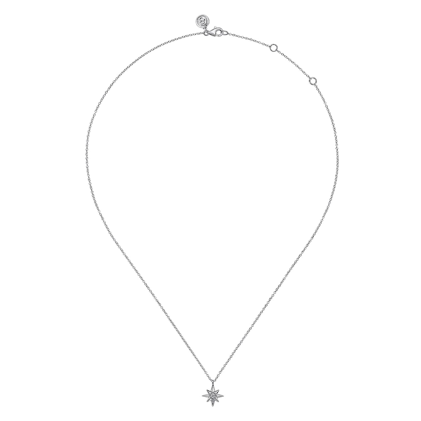 Sterling Silver Diamond Star Pendant