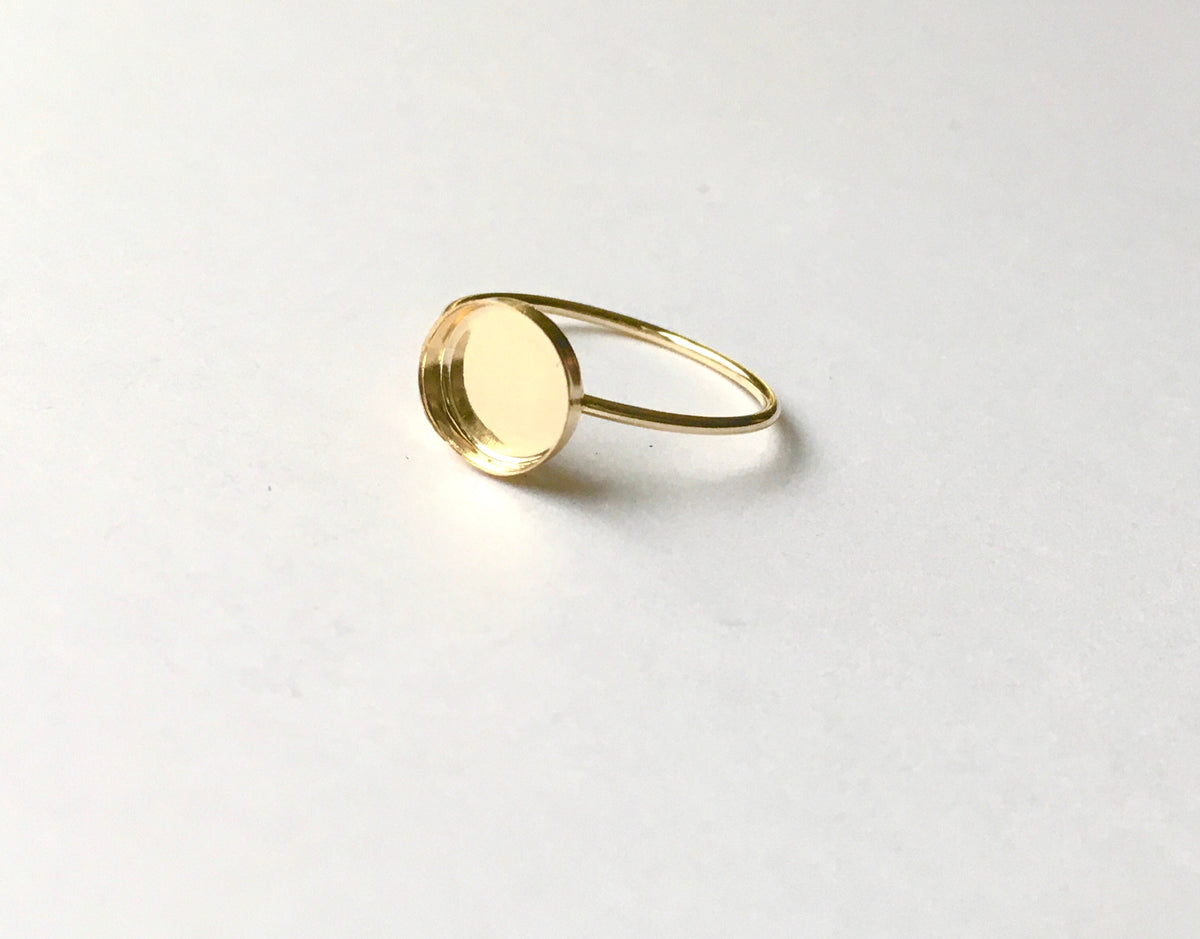 Large Gold Filled Ring Blank Round Setting | 15 mm, 18 mm