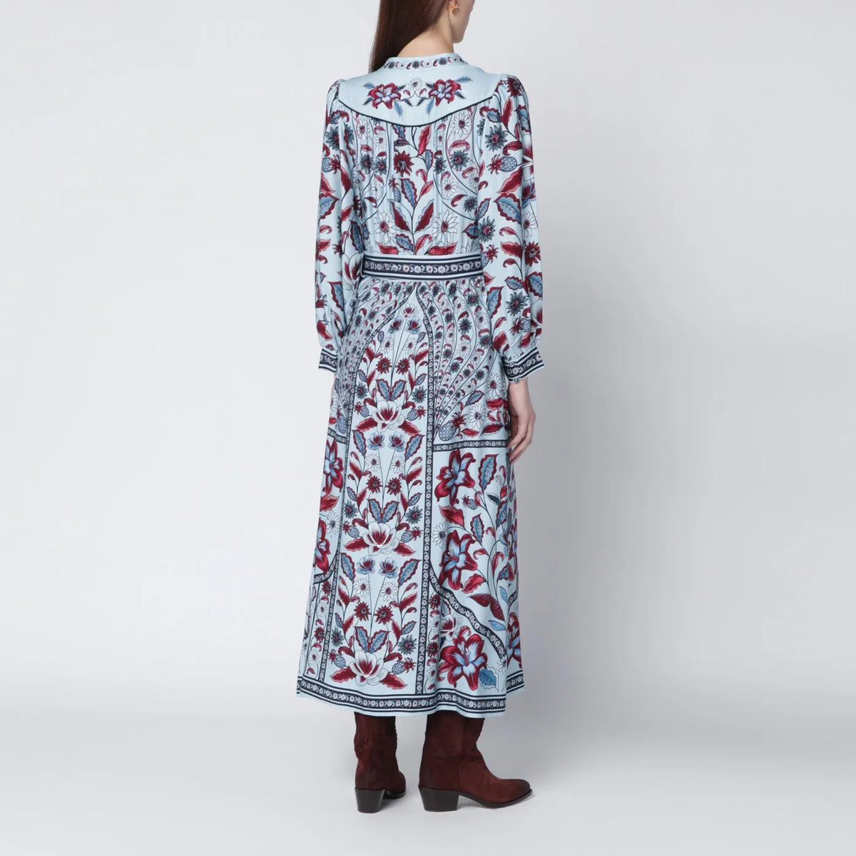 FARM Rio - Light blue midi dress with floral print