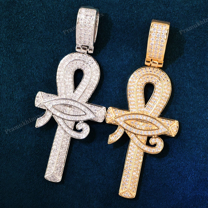 S925 Sterling Silver Eye of Horus Ankh Cross Pendant