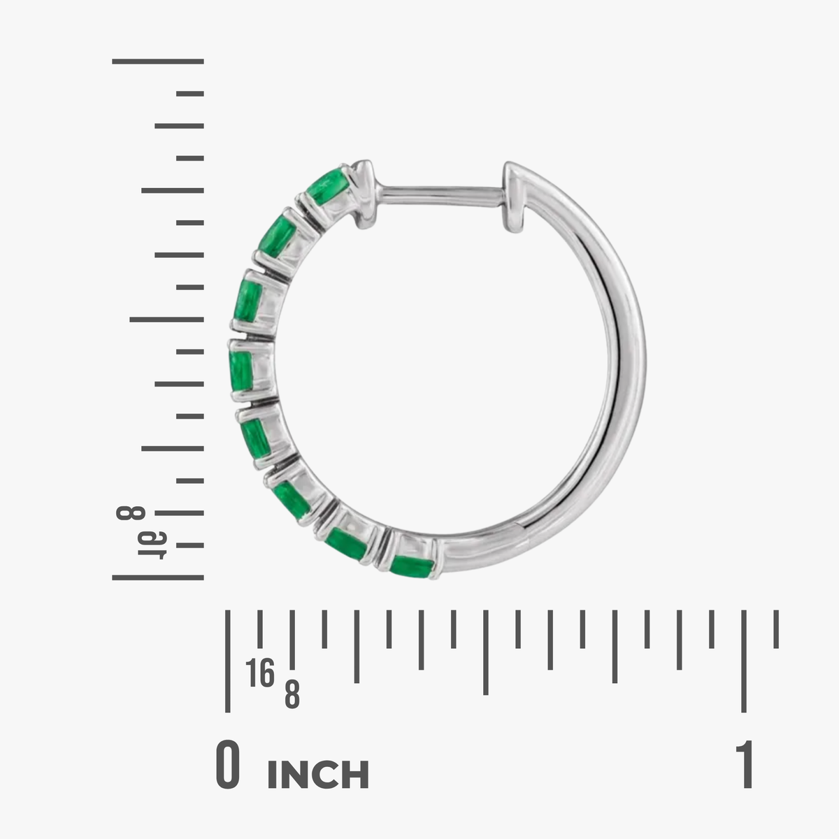 The Green and White Hoops | Lab-Grown Emerald and Diamond