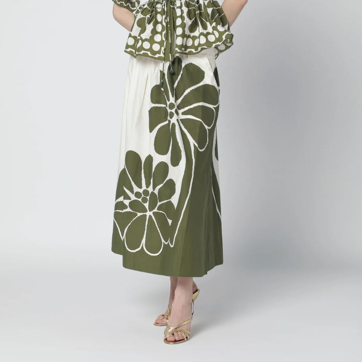 FARM Rio - Palermo maxi skirt with green print