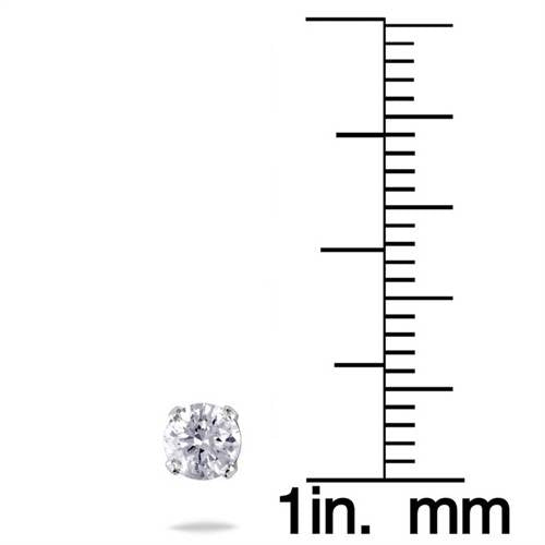 1/2 cttw Round Cut Diamond Studs 14k White Gold Womens Earrings