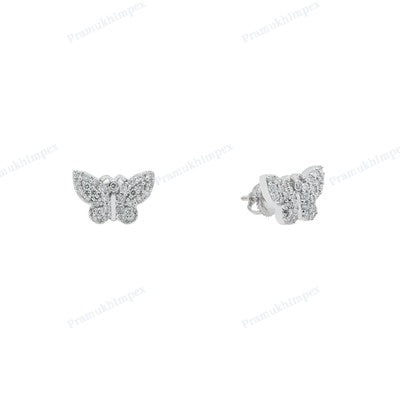 925 Sterling Silver Butterfly Shape Unique  Earrings