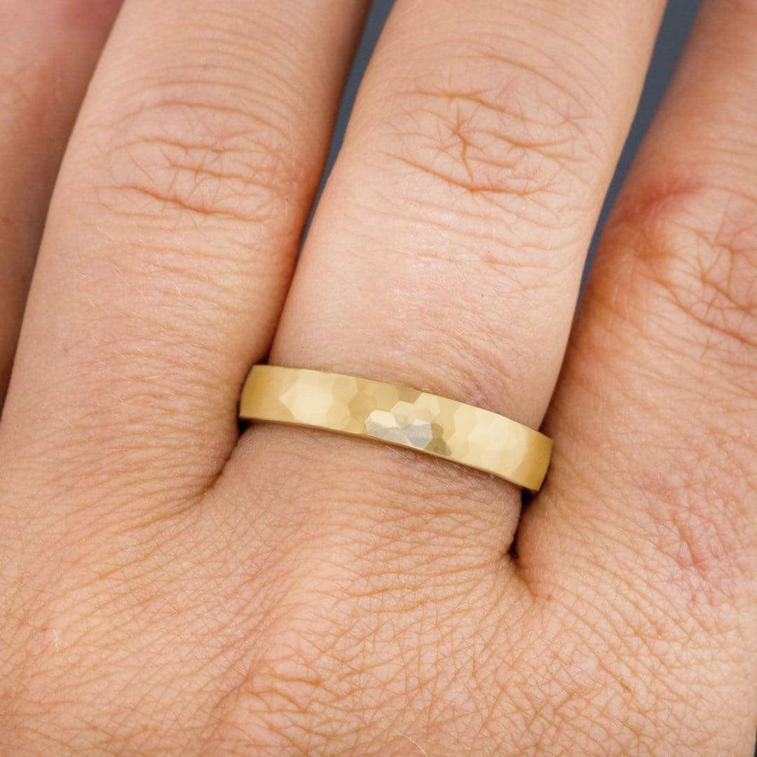 Hexagon Pattern 3.5mm Wide Textured Wedding Band