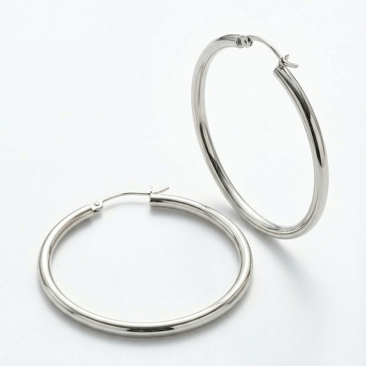 Statement Gold Hoop Earrings | 10K White & Yellow Gold
