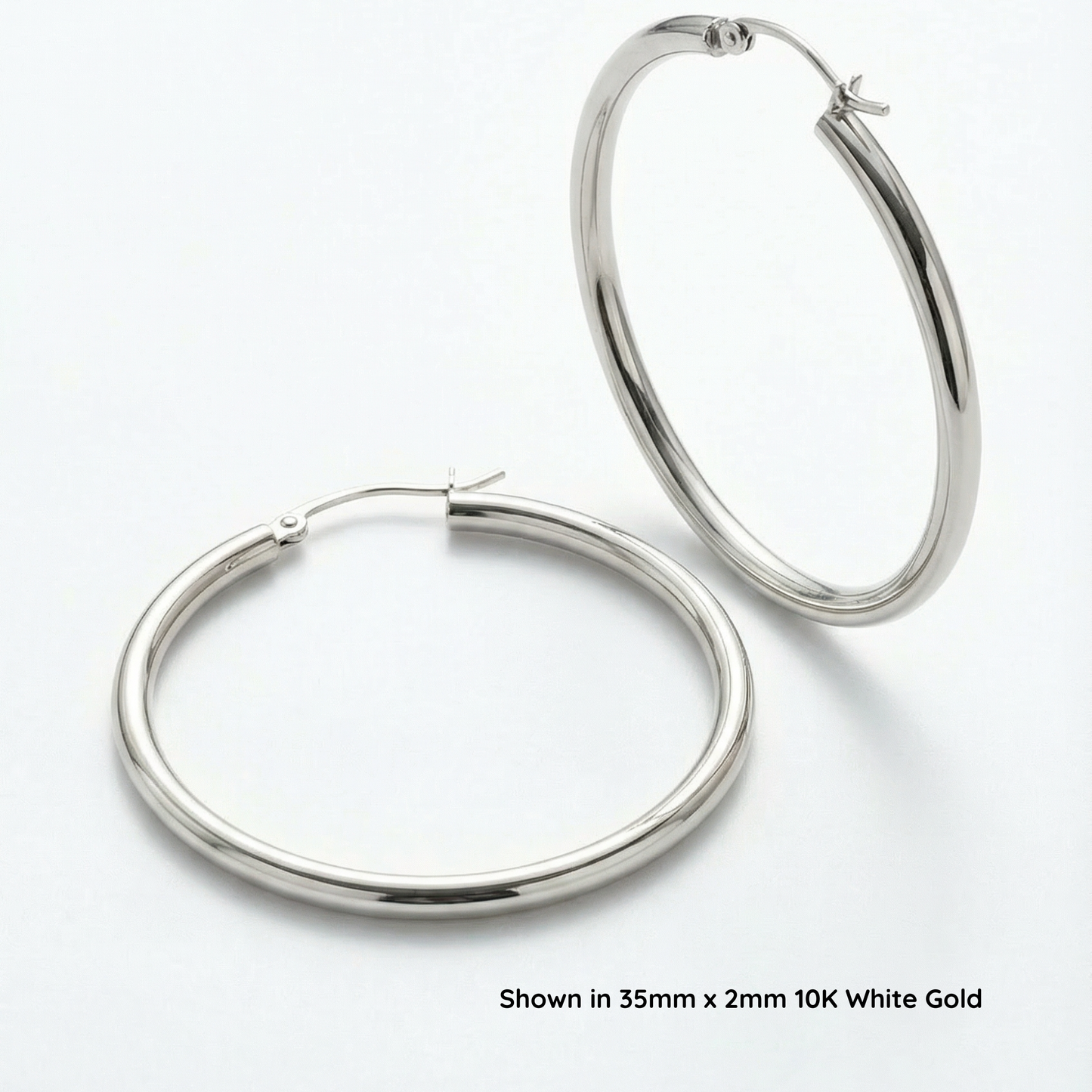 Statement Gold Hoop Earrings | 10K White & Yellow Gold