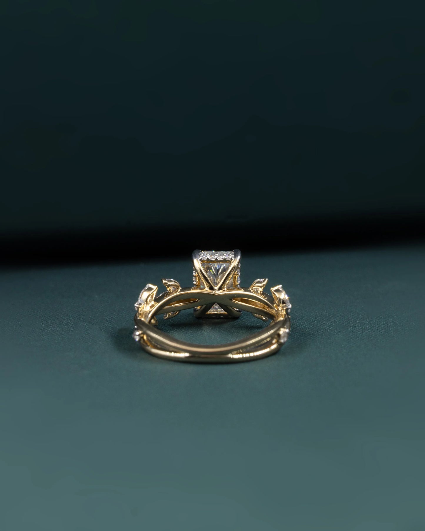 2.50 CTW Radiant Cut Lab-Grown Diamond Nature Inspired Engagement Ring
