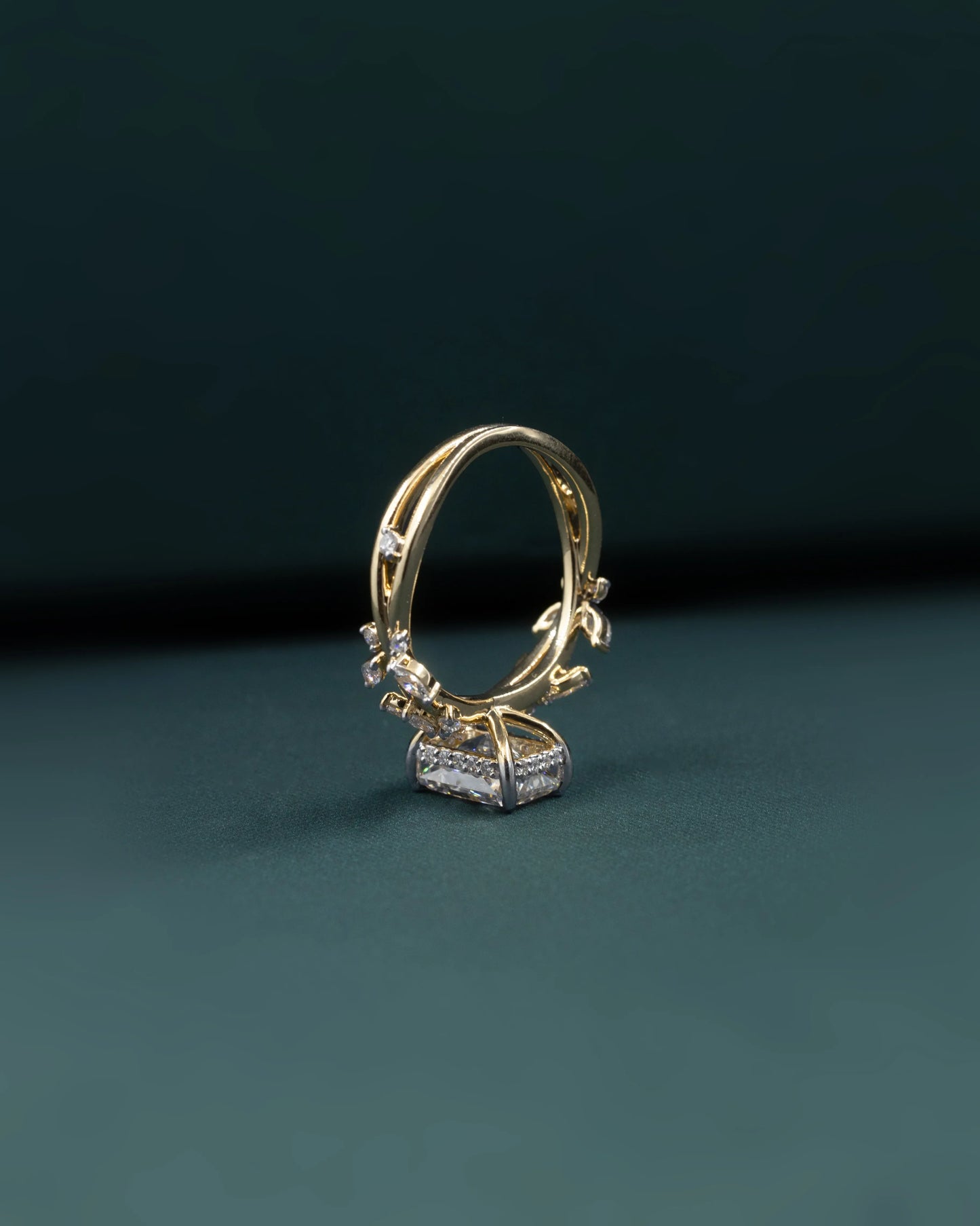 2.50 CTW Radiant Cut Lab-Grown Diamond Nature Inspired Engagement Ring