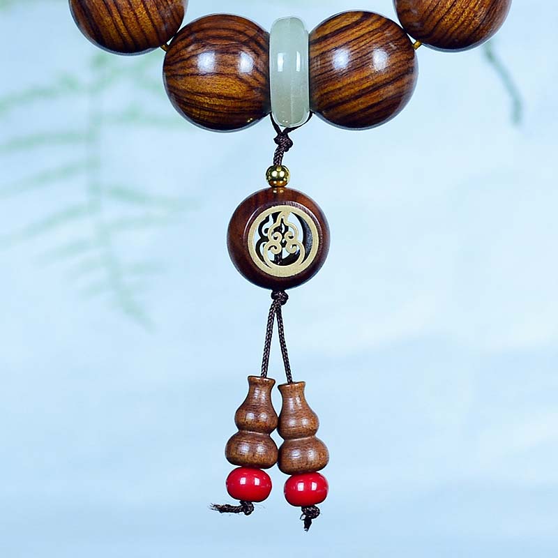 Fortune Jewel Rosewood Warmth Calm Gourd Charm Bracelet