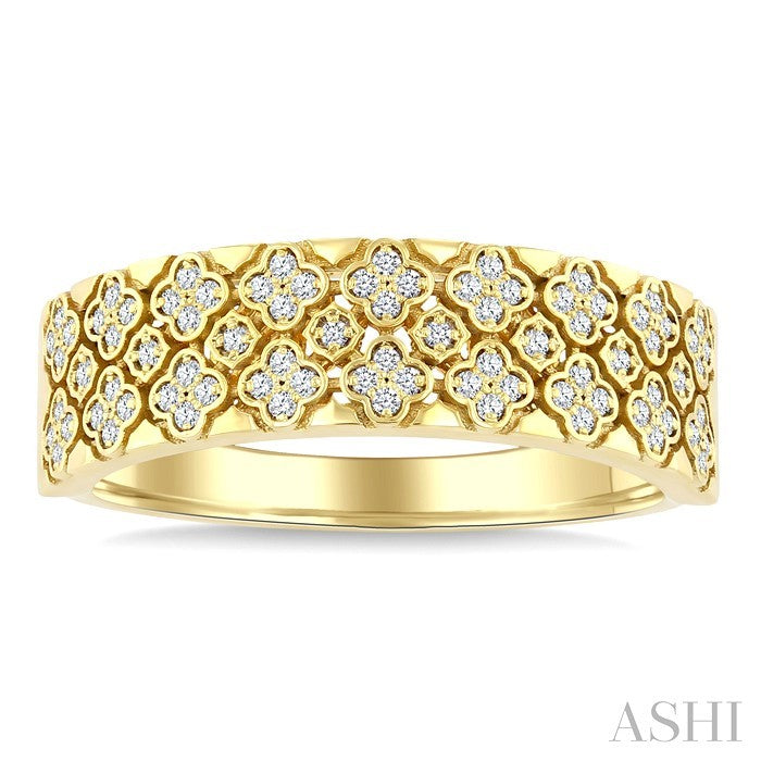 Clover Honeycomb Diamond Fashion Band