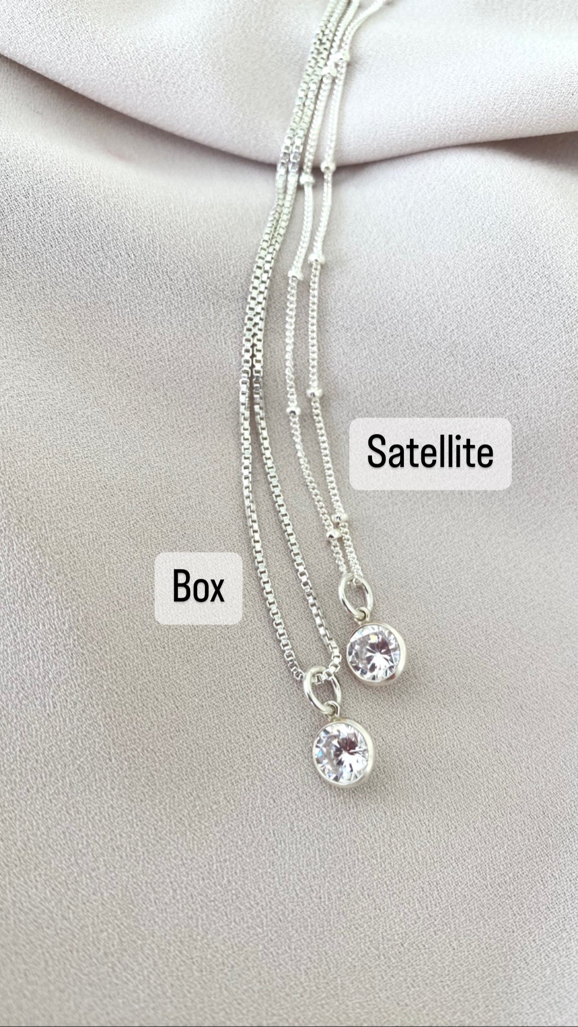 Sterling Silver CZ Charm Necklace April Birthstone Jewelry Silver Box Chain Minimalist Sterling Crystal Pendant Necklace Christmas Gifts