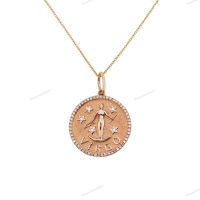 Round Moissanite Silver Coin Pendant for Women