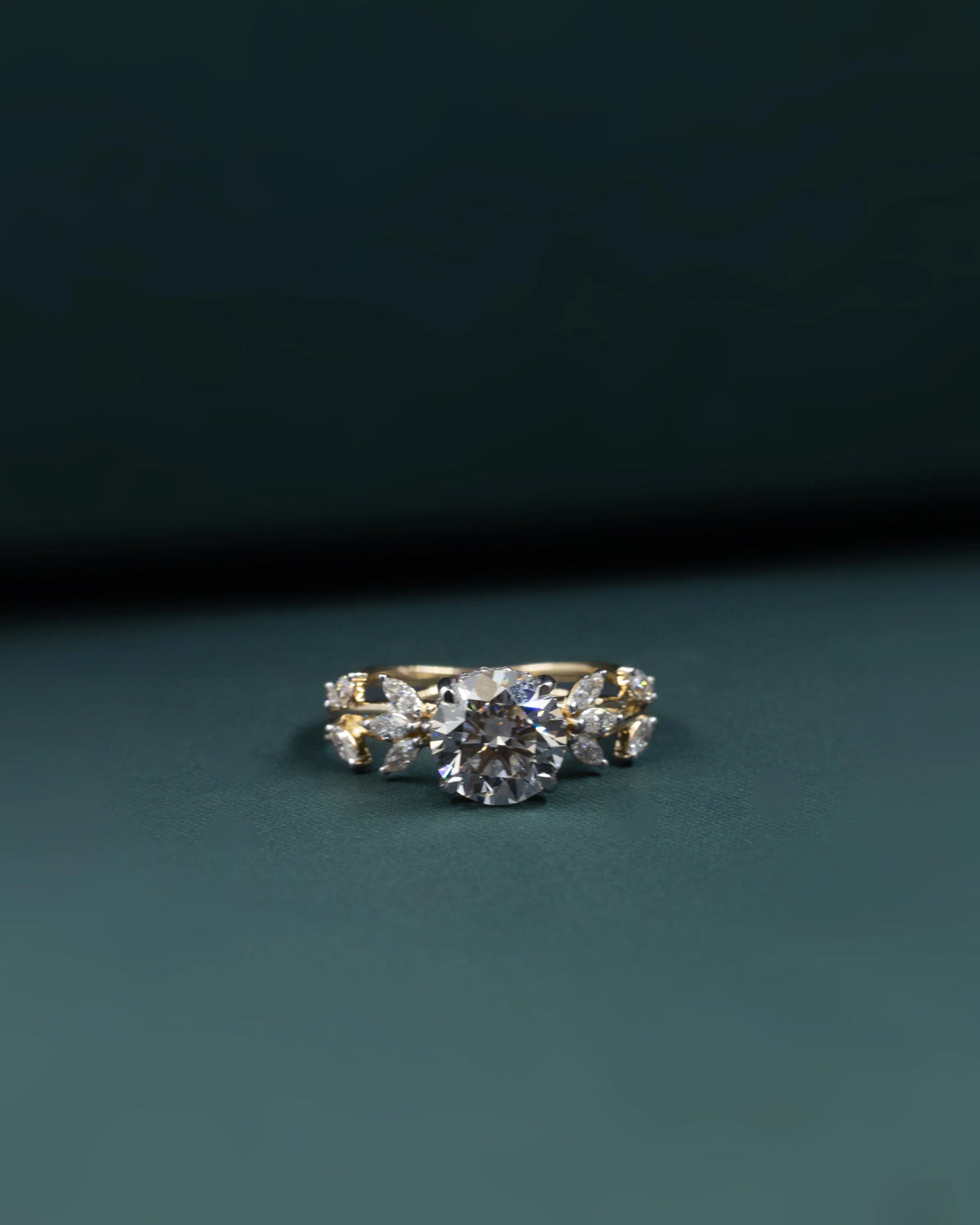2.56 CTW Round Brilliant Cut Floral Lab-Grown Diamond Engagement Ring
