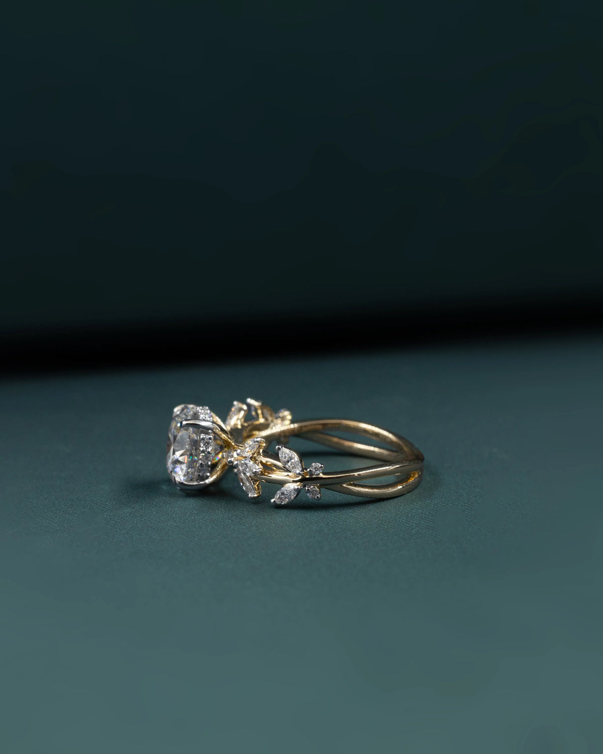 2.56 CTW Round Brilliant Cut Floral Lab-Grown Diamond Engagement Ring