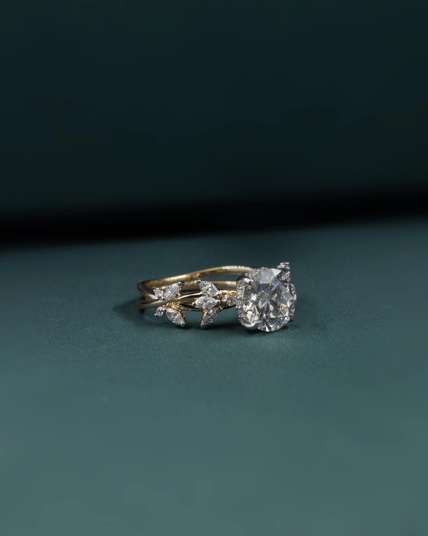 2.56 CTW Round Brilliant Cut Floral Lab-Grown Diamond Engagement Ring