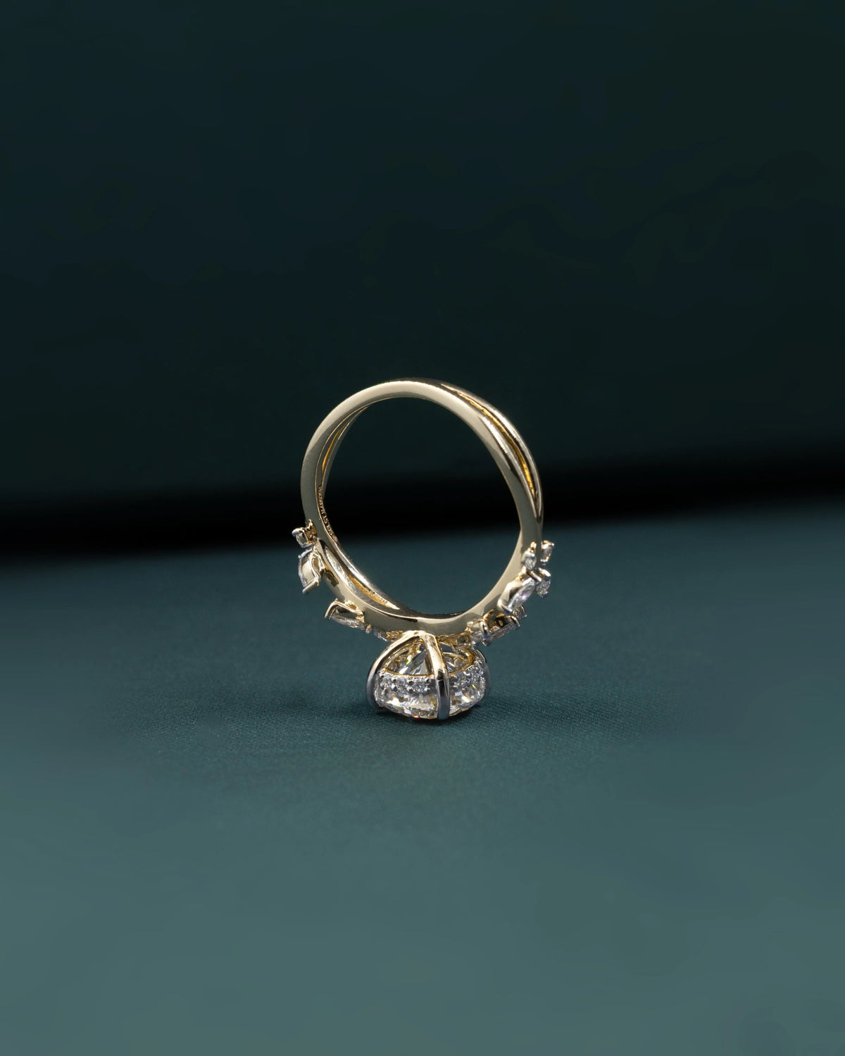 2.56 CTW Round Brilliant Cut Floral Lab-Grown Diamond Engagement Ring