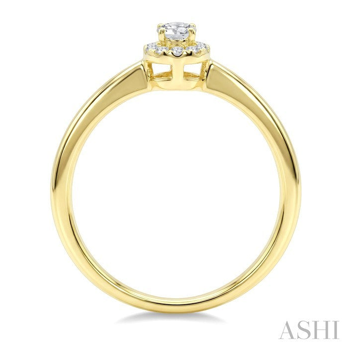 Oval Shape Halo Diamond Fashion Ring