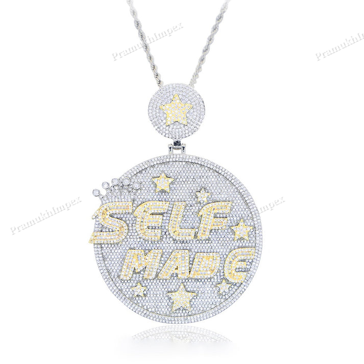 Moissanite Silver Self Made Circle Pendant