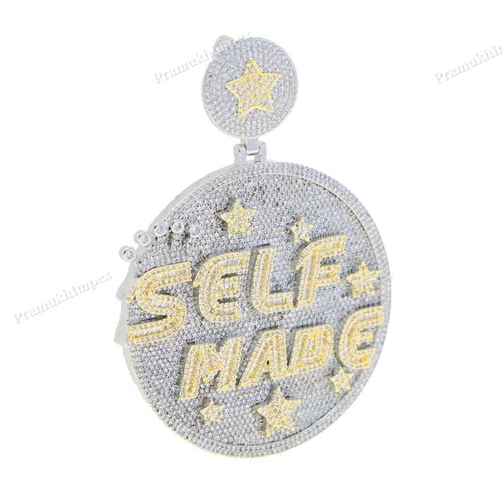 Moissanite Silver Self Made Circle Pendant