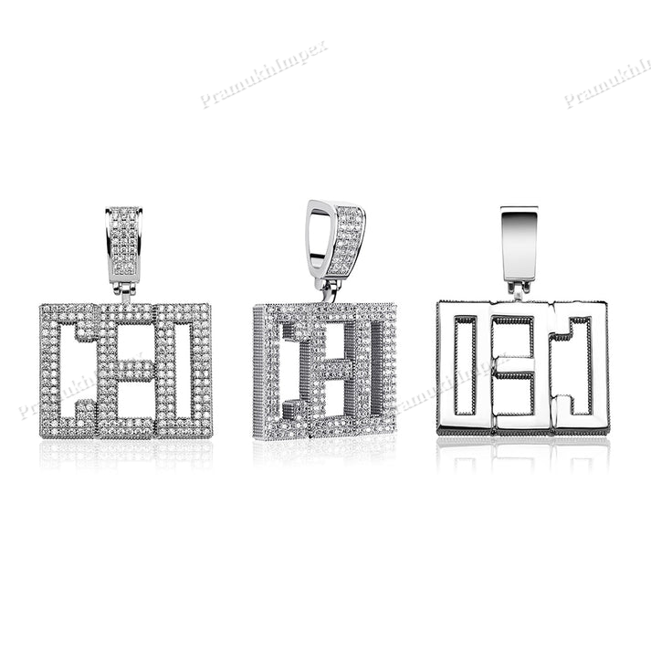 Sterling Silver Moissanite KING Gold Plated Letter Pendant