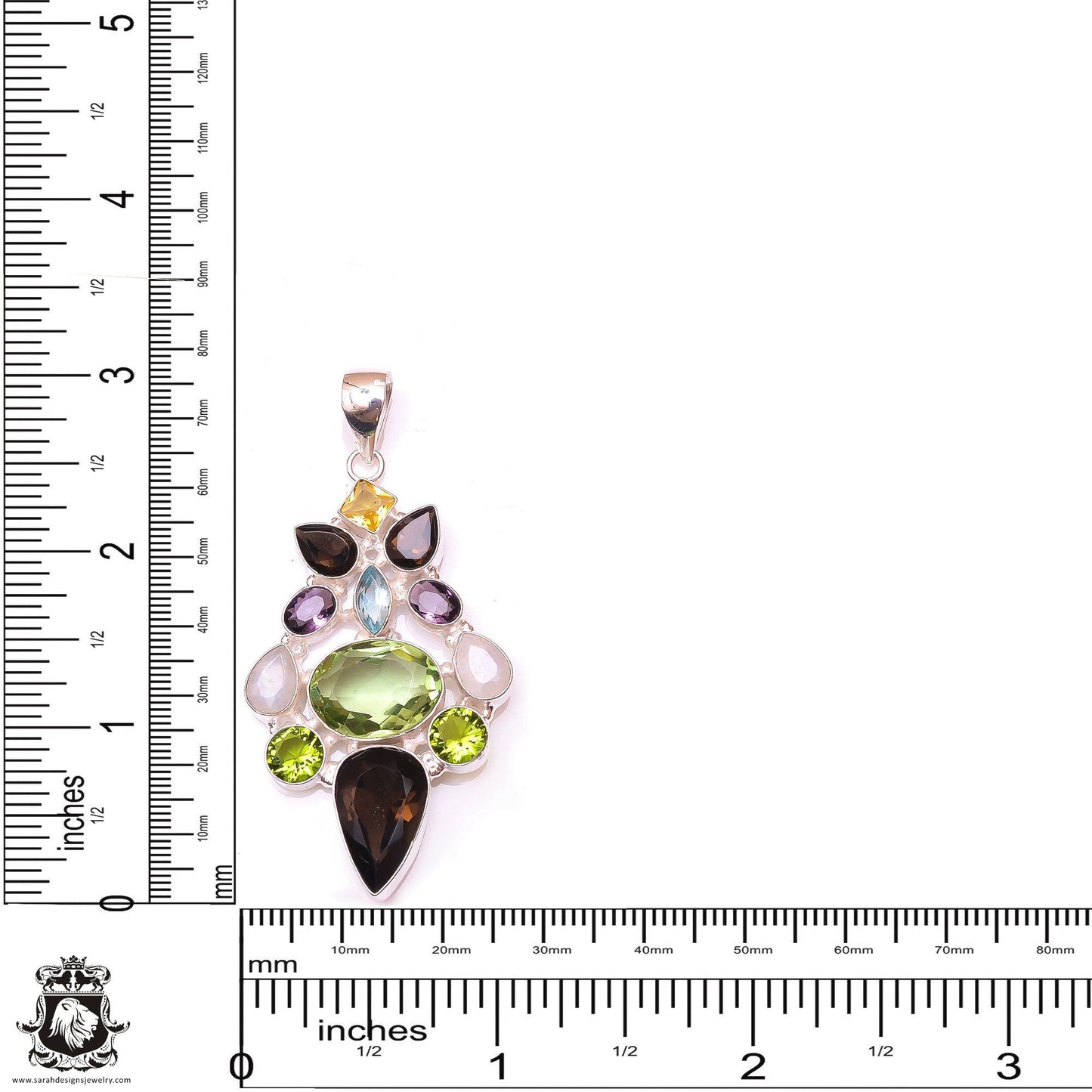 Prasiolite Peridot Moonstone Pendant & 3MM Italian Chain P9830