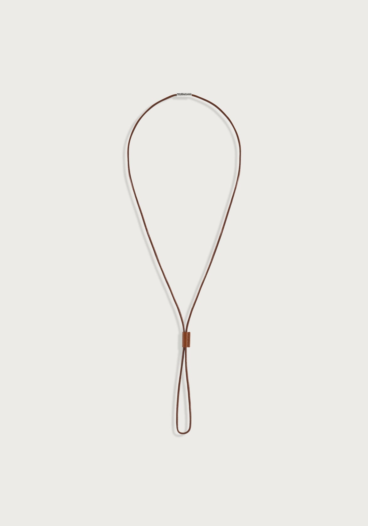 Cheval Leather Necklace, Silver