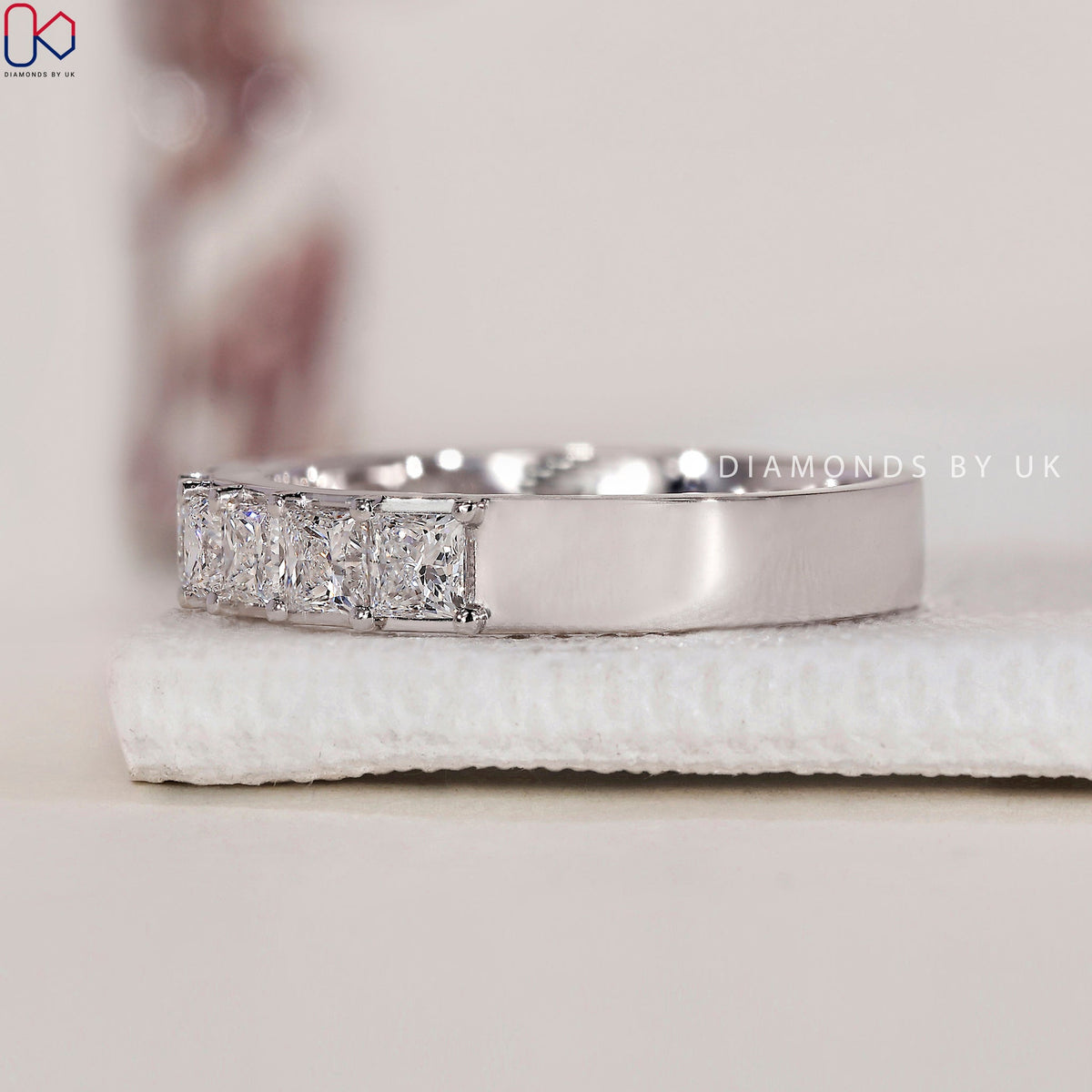 Channel Set Eternity Band – Princess Cut Diamond