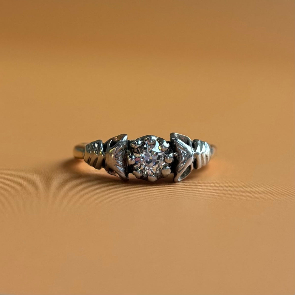 0.35CT Old European Cut Diamond Arrow Tree Ring | Vintage