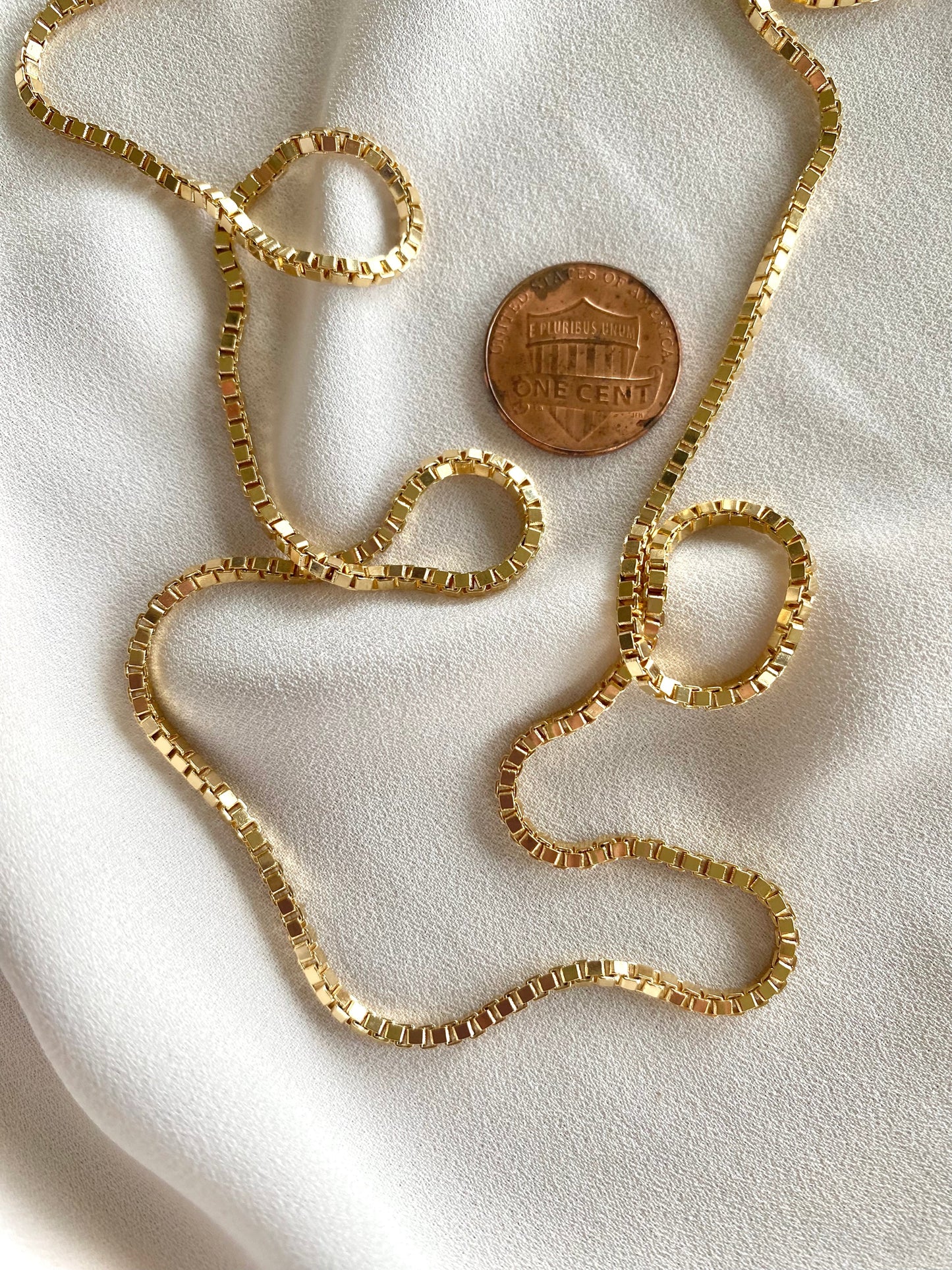 Thick Gold Filled Box Chain Necklace Layering Chains for Women Simple Minimalist Chains Wide Box Stacking Necklaces 16 to 24 inch Gift Idea