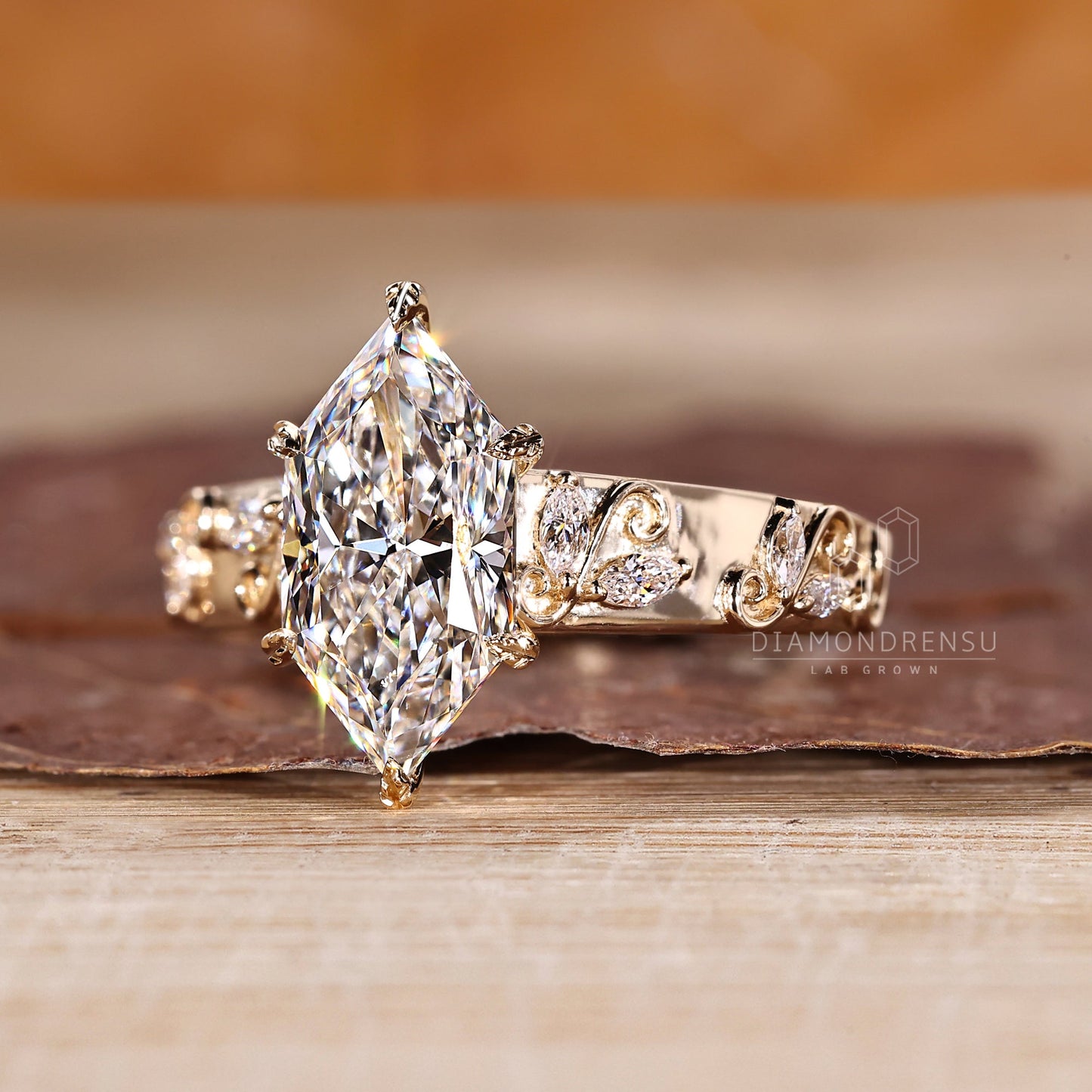 Art Deco Dutch Marquise Engagement Ring