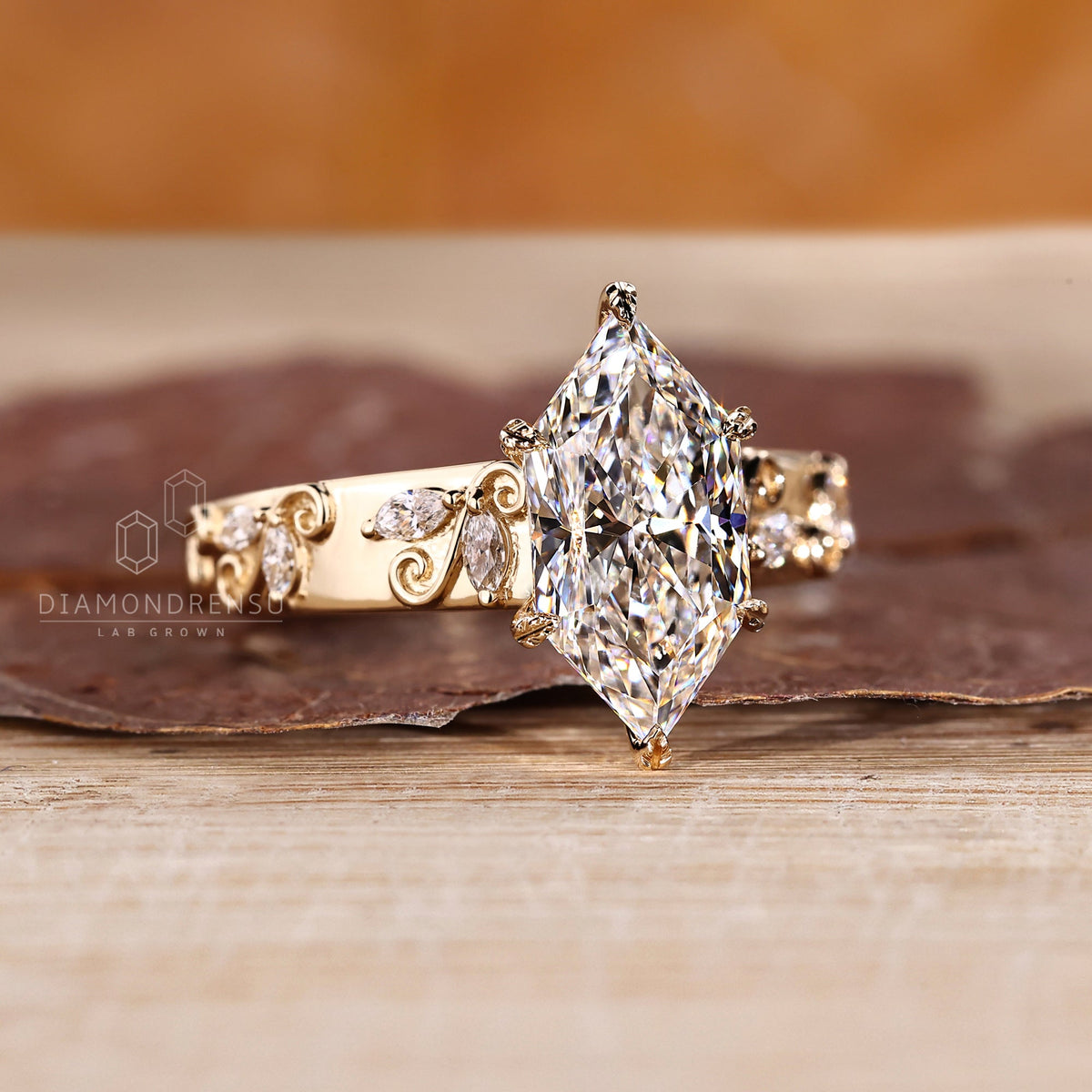 Art Deco Dutch Marquise Engagement Ring