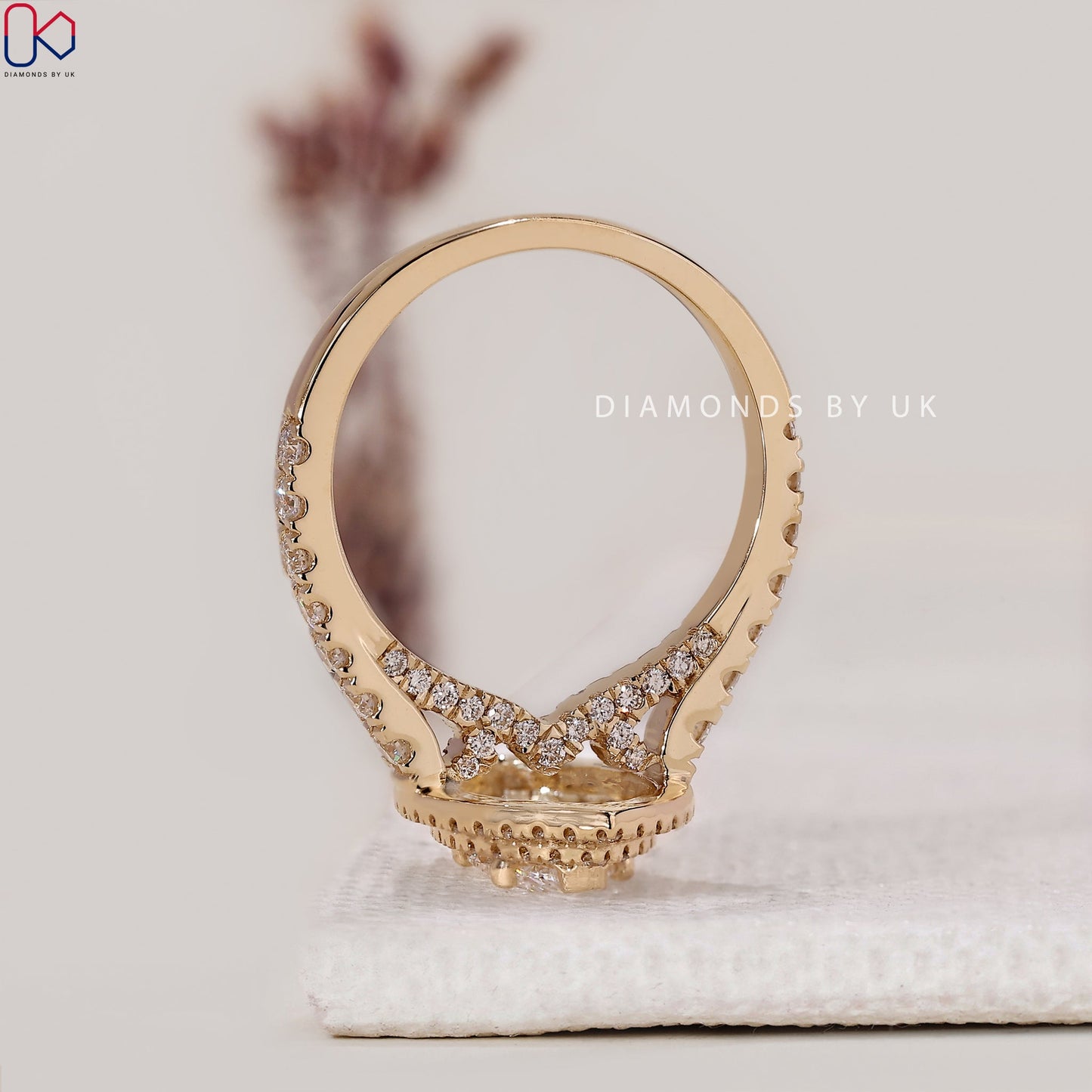 Marquise Cut Diamond With Double Halo Engagement Ring