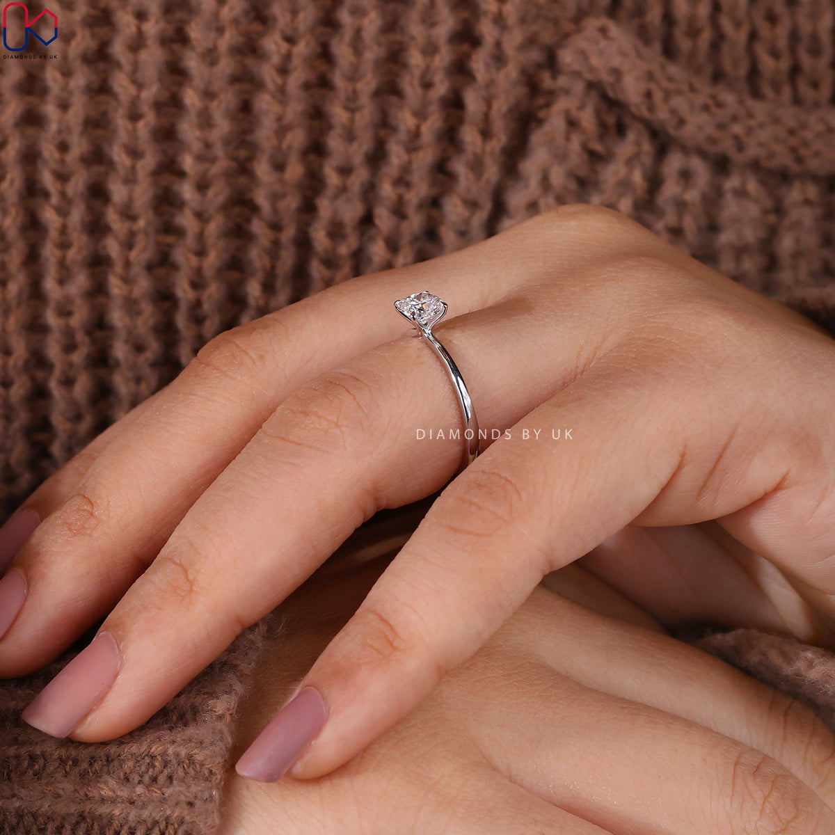 Cushion Diamond Solitaire Engagement Ring