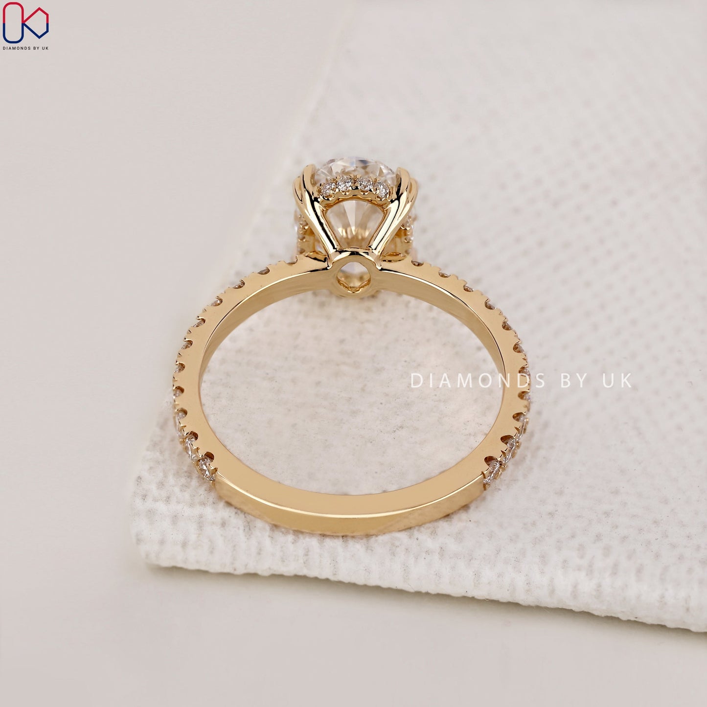 Oval Diamond Engagement Ring In Pave Setting
