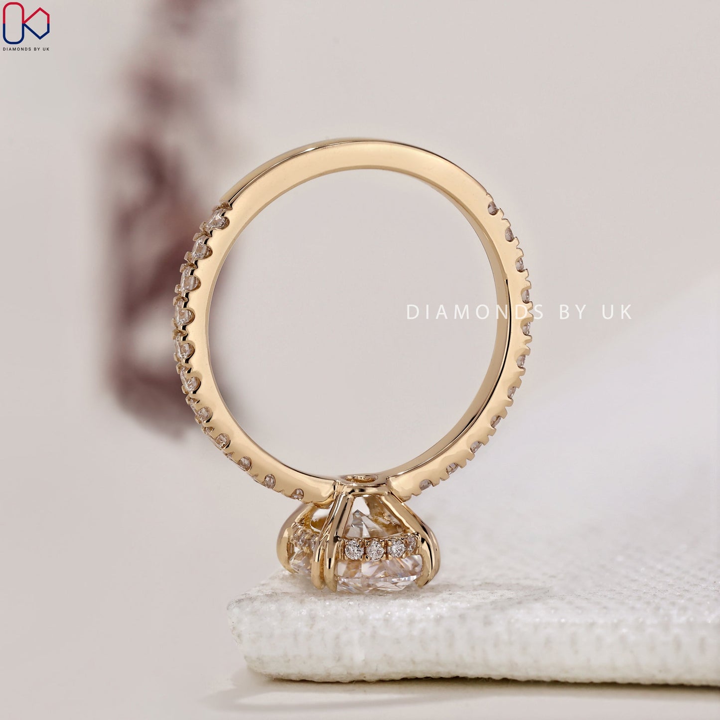 Oval Diamond Engagement Ring In Pave Setting