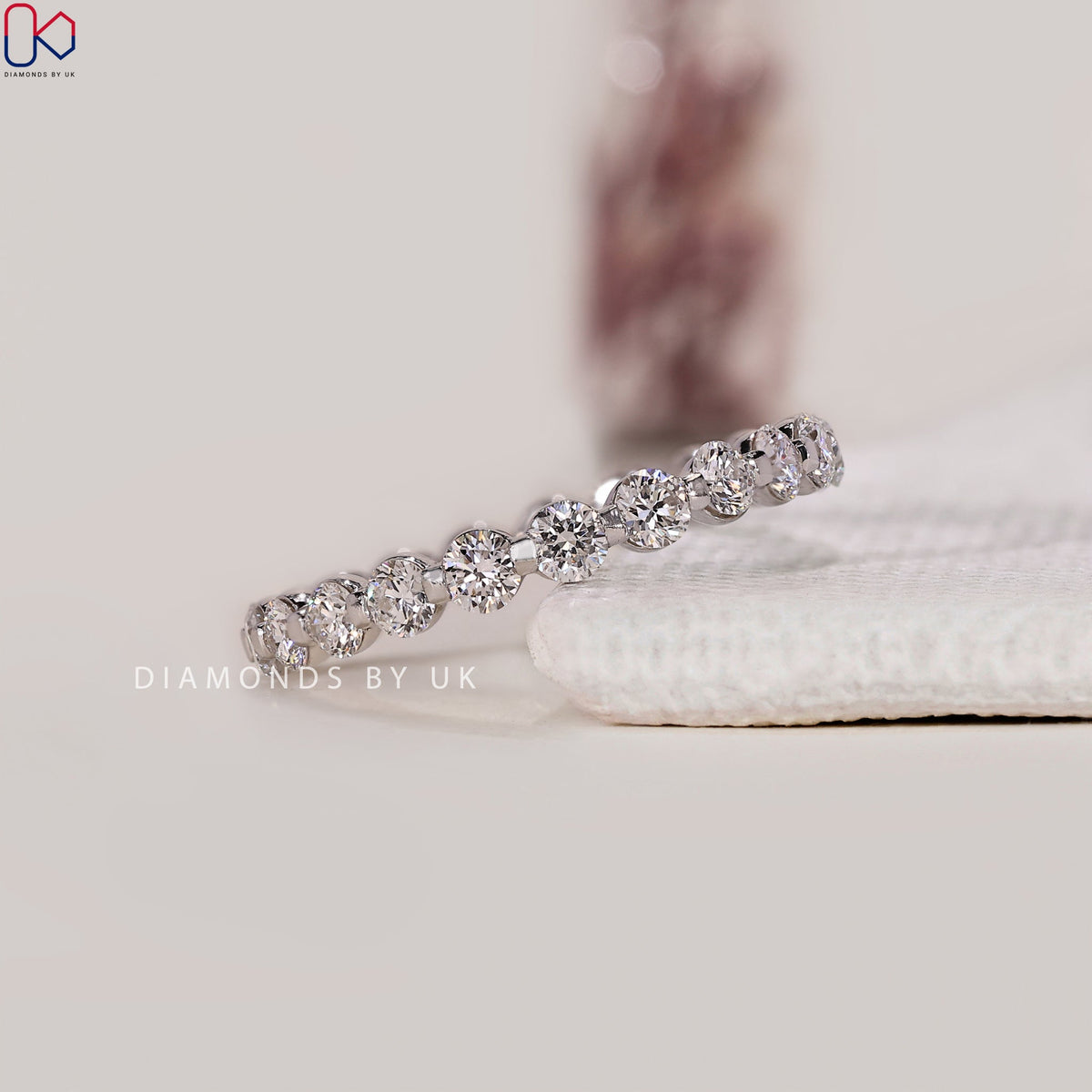 Round Diamond Full Eternity Band In White Gold