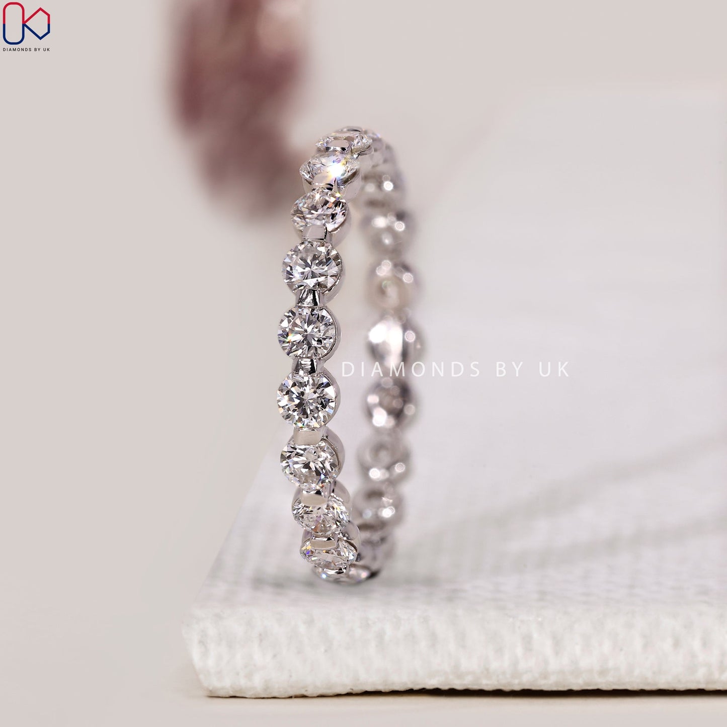 Round Diamond Full Eternity Band In White Gold