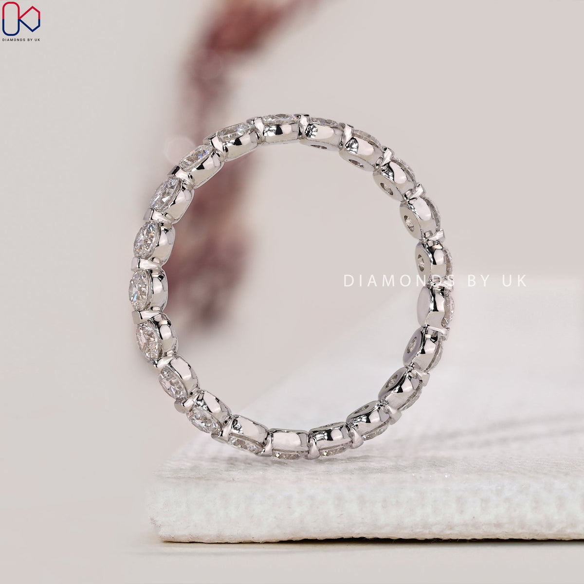 Round Diamond Full Eternity Band In White Gold