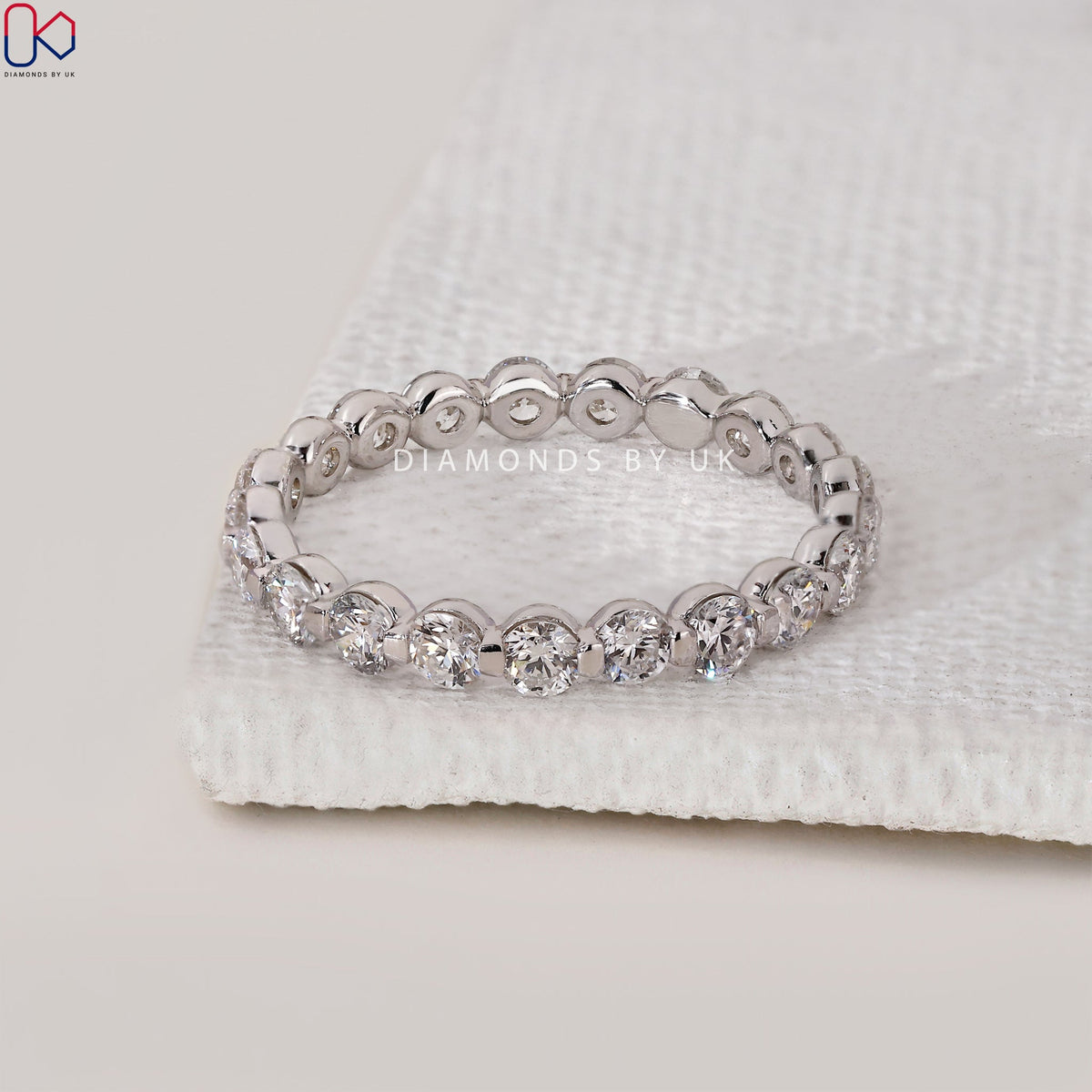 Round Diamond Full Eternity Band In White Gold