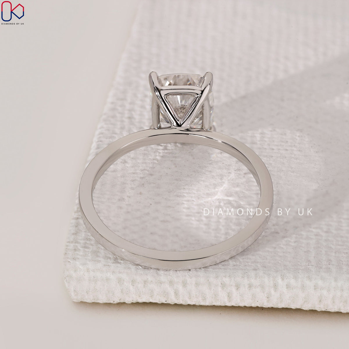 Cushion Diamond Solitaire Ring In White Gold