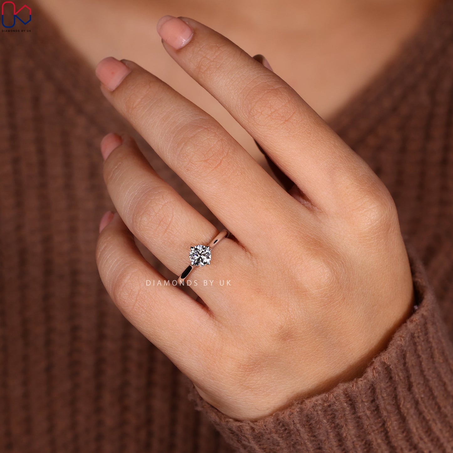White Gold Round Brilliant Cut Ring